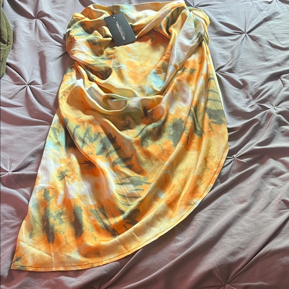 Orange and Green Tie-Dye Scarf